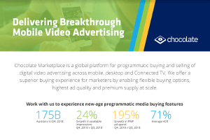 Overview of Programmatic Mobile Video on Chocolate Marketplace